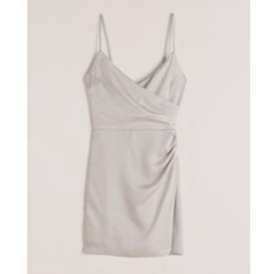 Abercrombie Satin Ruched Wrap Mini Dress